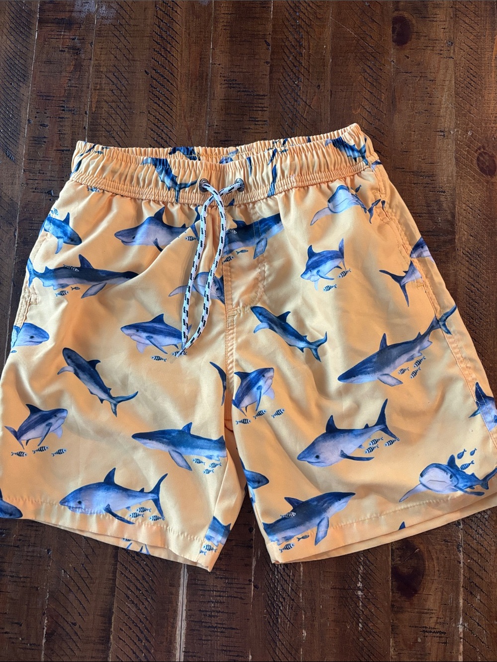Snapper Rock Boys Swim Trunks in Yellow with Sharks Size 14 Youth